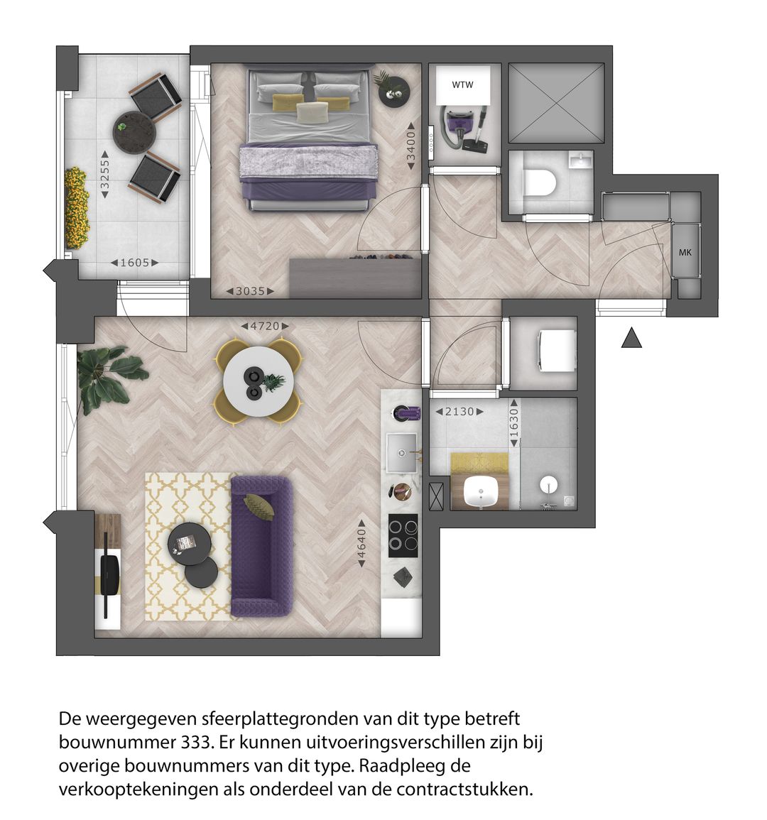 Foto 13 van 2-kamer appartement (Bouwnr. 373)