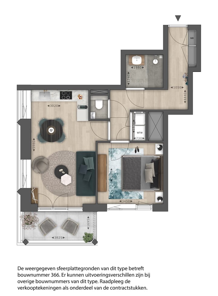 Photo 12 of 2-kamer appartement (Bouwnr. 361)