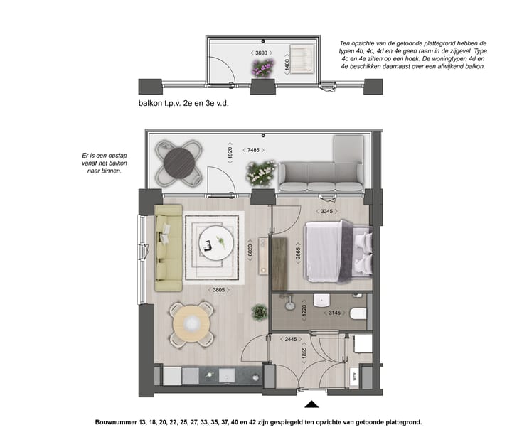Foto 10 van Appartement - type 4d (Bouwnr. 37)