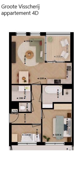 Foto 2 van Groote Visscherij appartementen (Bouwnr. 4D)