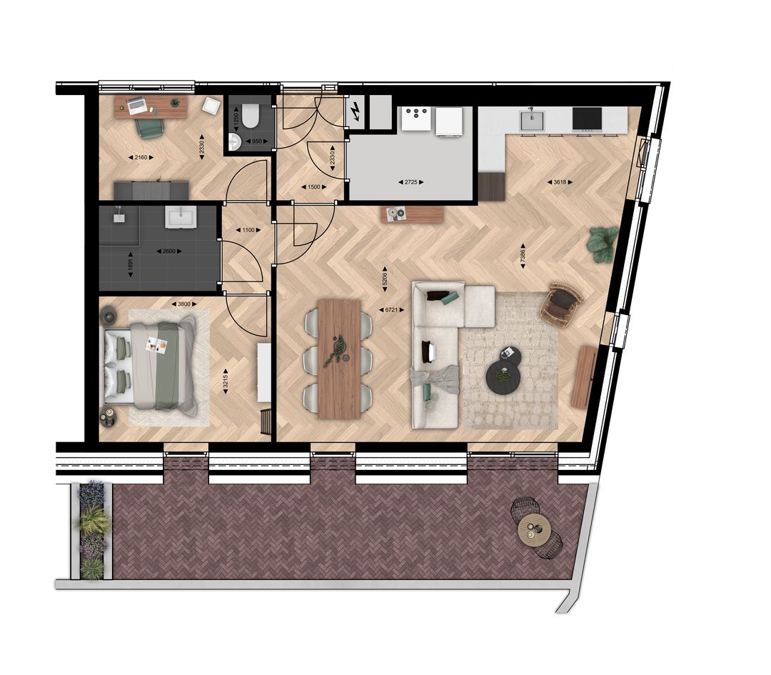 Foto 2 van APPARTEMENT TYPE A (Bouwnr. 1)