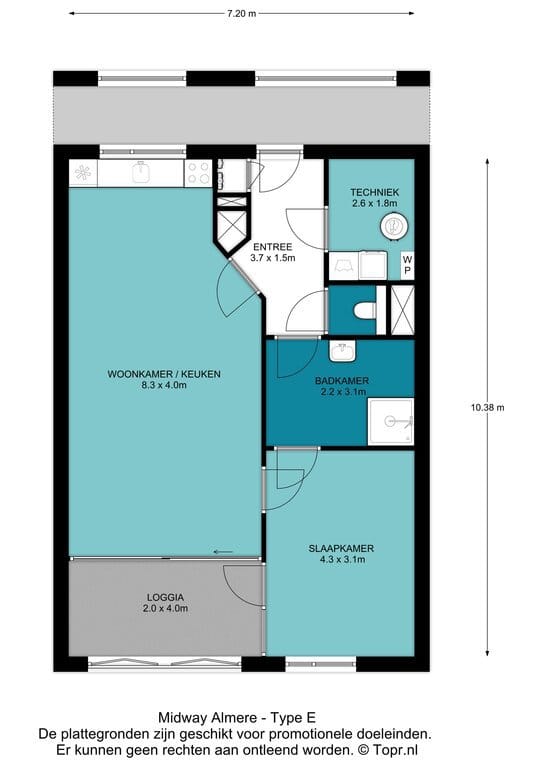 Appartement te huur: Midwaystraat 16E, Almere