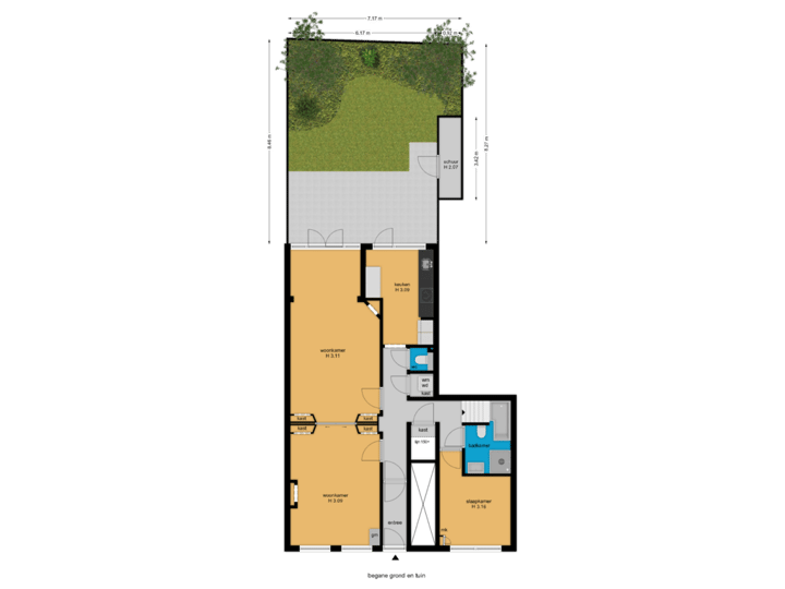 begane grond en tuin