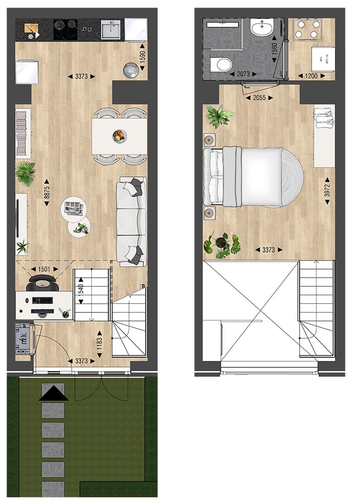 Foto 9 van Entresol woningen met tuin (Bouwnr. 9)