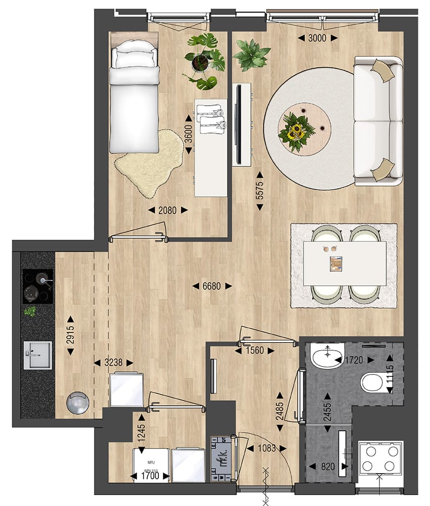 Foto 7 van Tweekamerappartement type 1 (Bouwnr. 101)