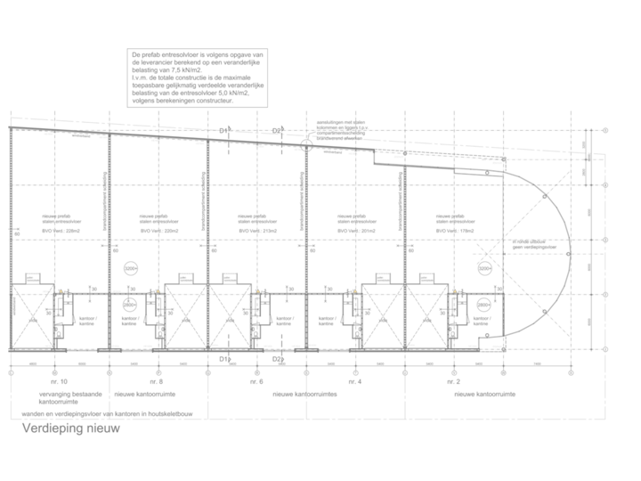 1e etage overzicht gehele project