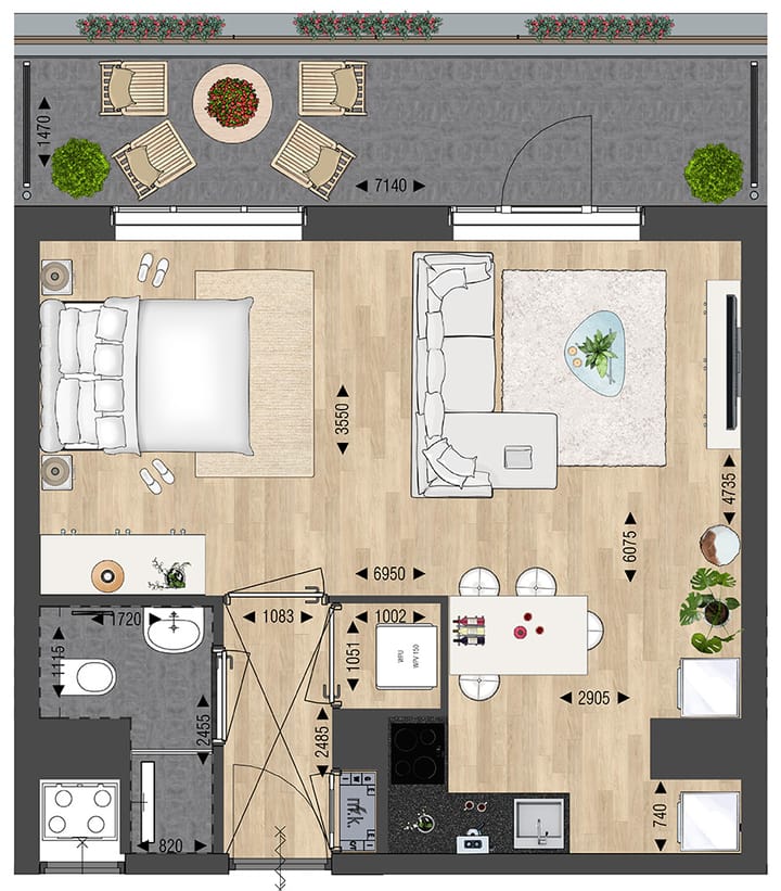 Photo 18 of Studio met terras type 2 (Bouwnr. 123)