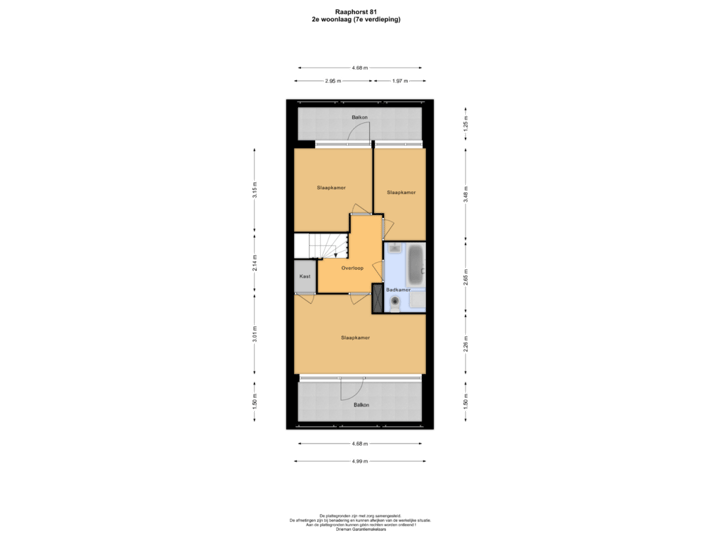 2e woonlaag (7e verdieping)