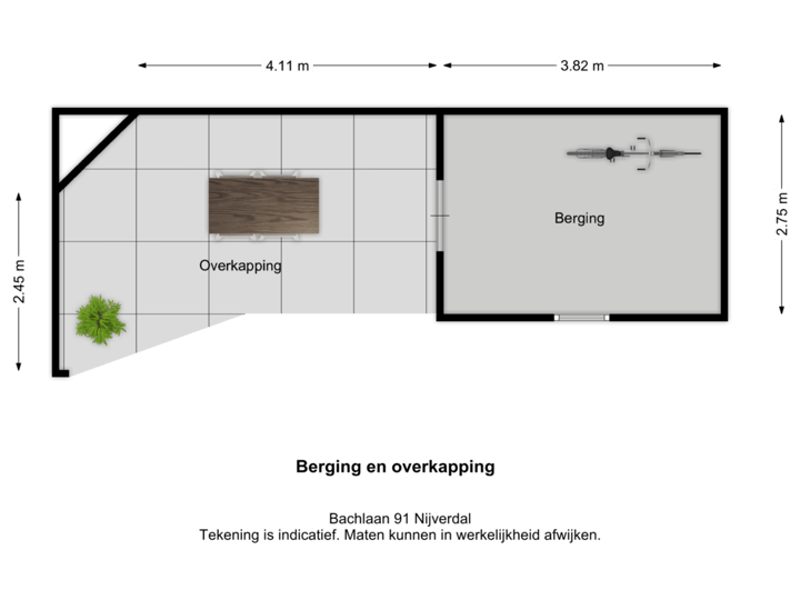 Berging en overkapping