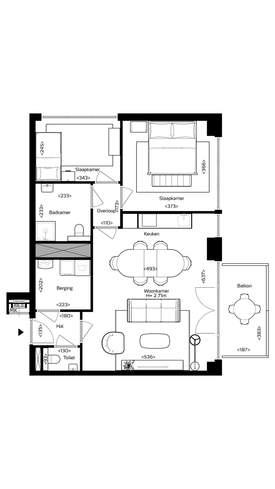 Foto 2 van Appartement type B (Bouwnr. 2)