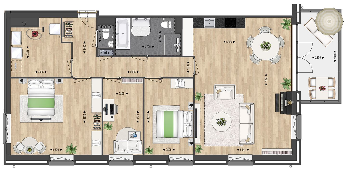 Foto 5 van Bosappartement Type D (Bouwnr. 25)