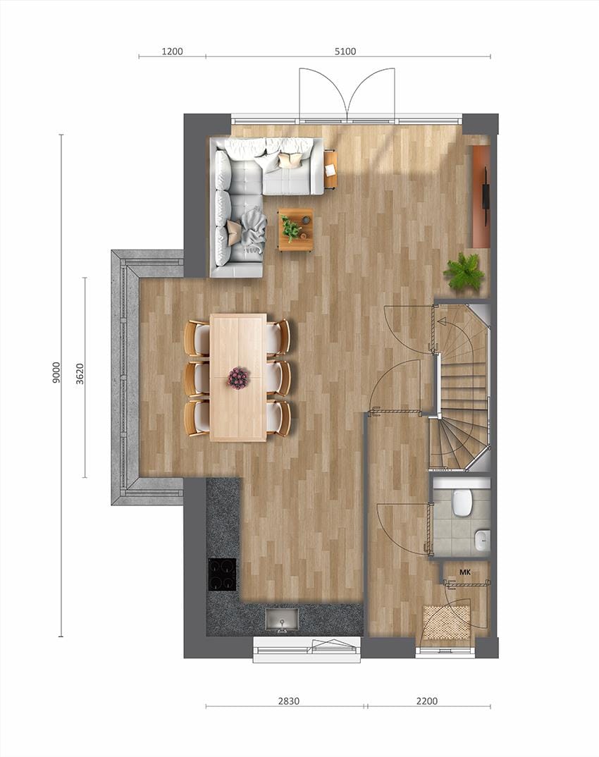 Foto 8 van Hoekwoningen (Bouwnr. 111)