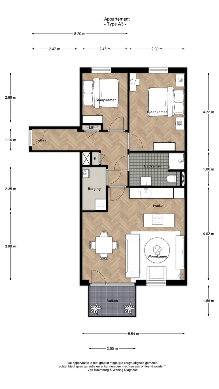 Foto 4 van A - 3 kamer appartement (Bouwnr. 1)
