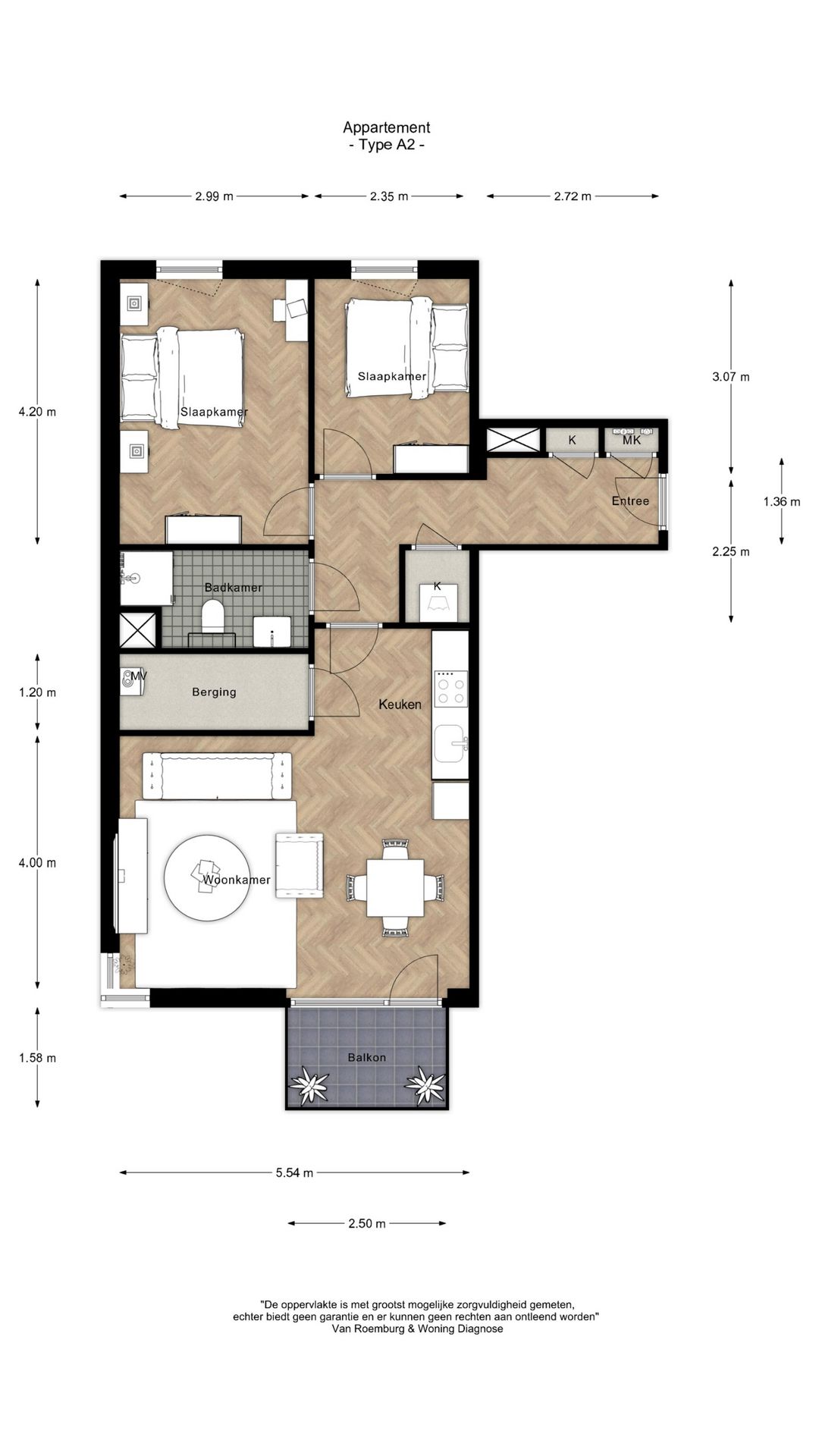 Foto 3 van A - 3 kamer appartement (Bouwnr. 12)