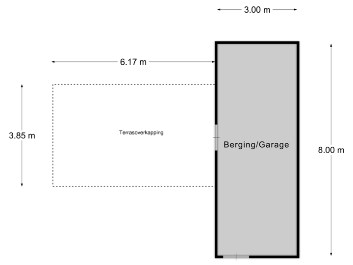 Garage / berging met overkapping