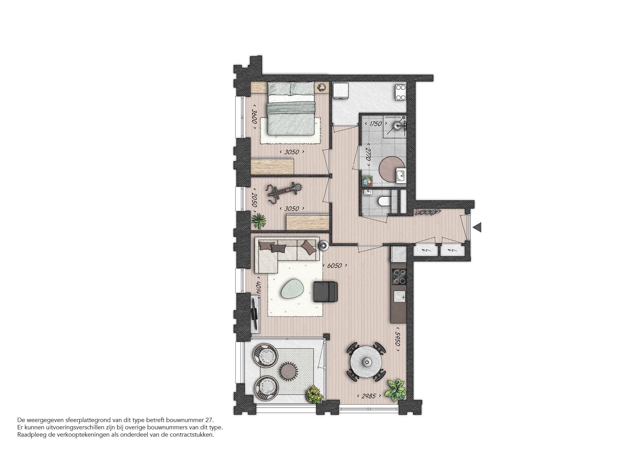 Foto 6 van 3-kamer appartement - De Waaierij (Bouwnr. 019)