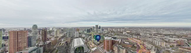 Drone uitzicht locatie Grotekerkplein 10 B Rotterdam