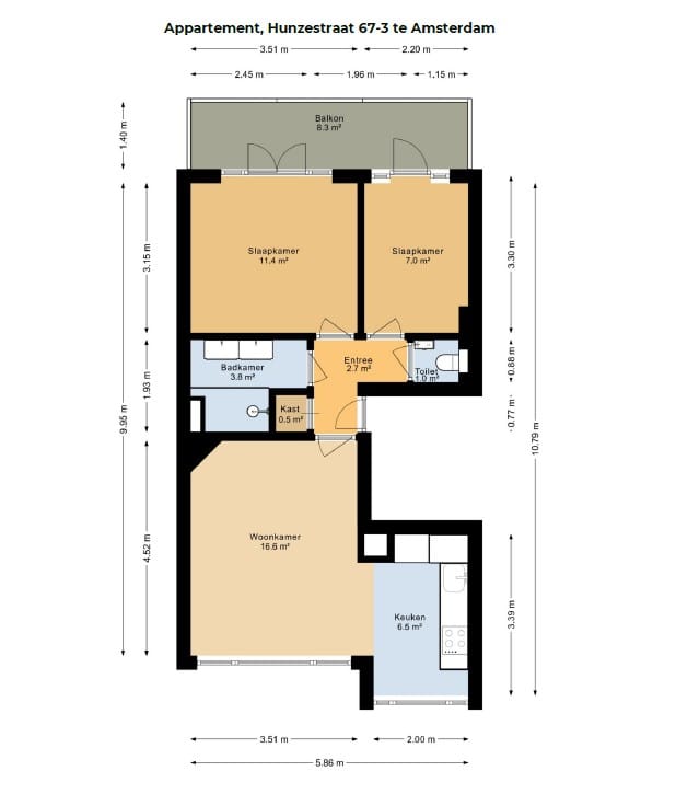 Foto 9 van Hunzestraat 67-3