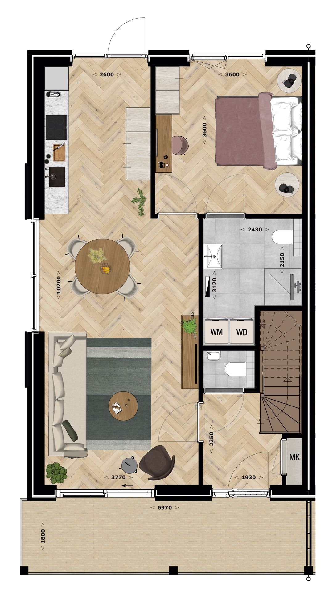 Foto 2 van Blok 2A (Bouwnr. 7)