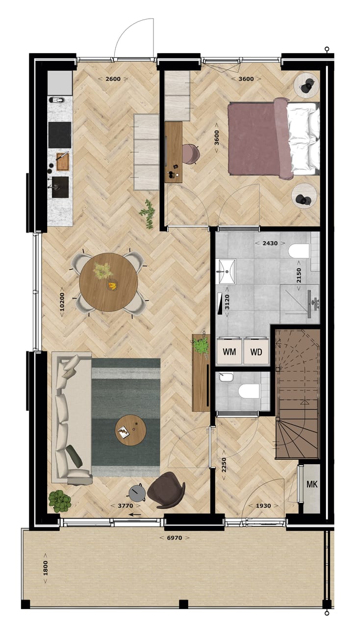 Foto 2 van Blok 2A (Bouwnr. 7)