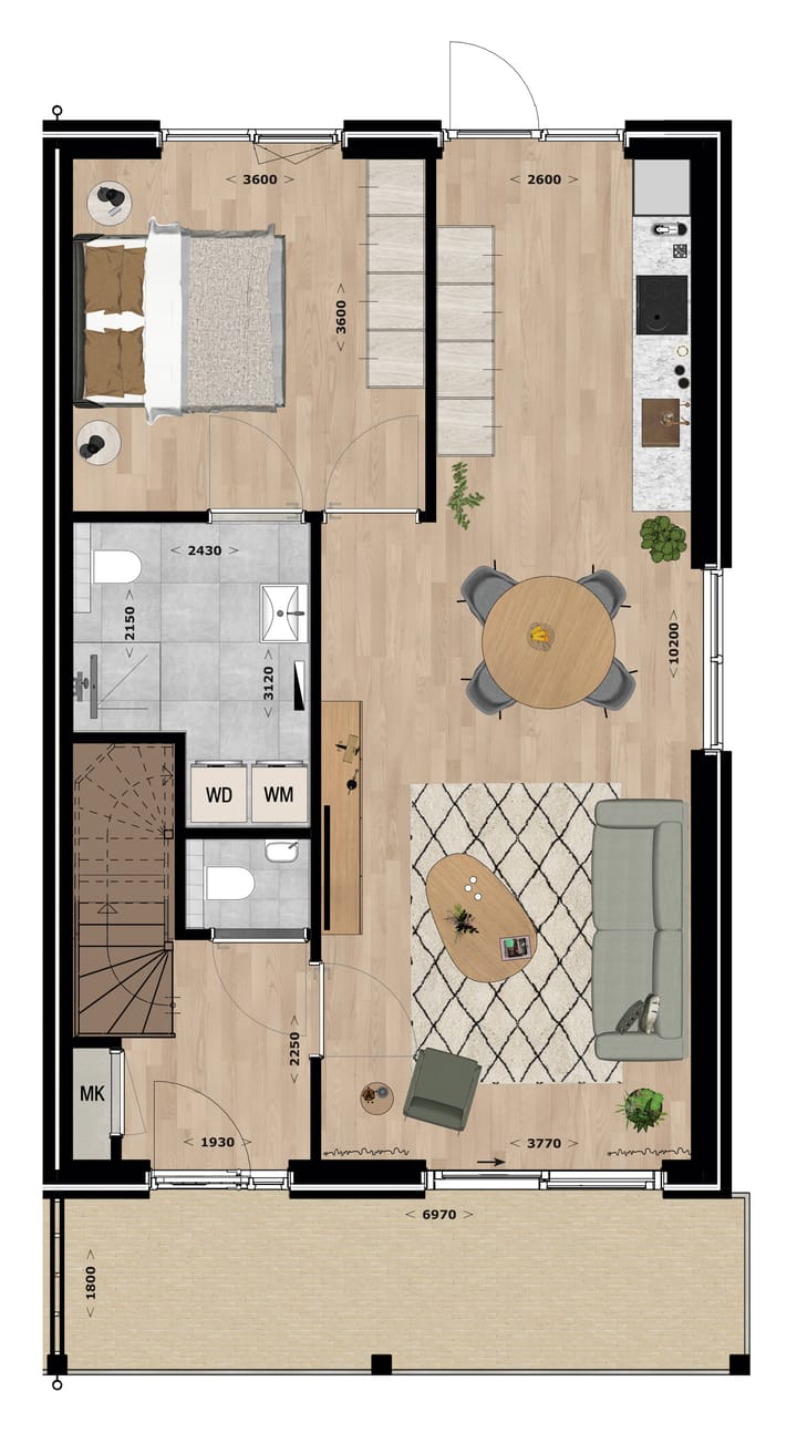 Foto 2 van Blok 2A (Bouwnr. 10)