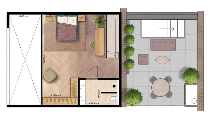 Foto 5 van LOFT-appartement 2 (Bouwnr. 1-B2)