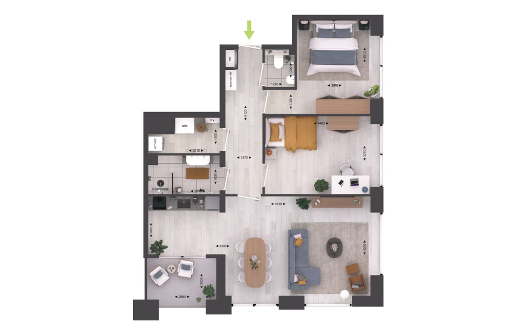 Foto 7 van SP.1.1 | 3-kamer appartement | SPARK (Bouwnr. 2)