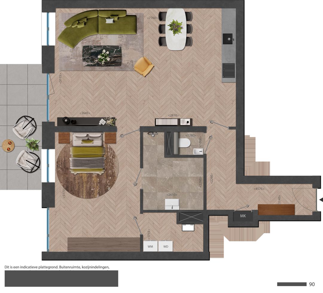 Foto 23 van 90 | Rouge | Type 2 kmr app | Nieuw Bergen (Bouwnr. 90)