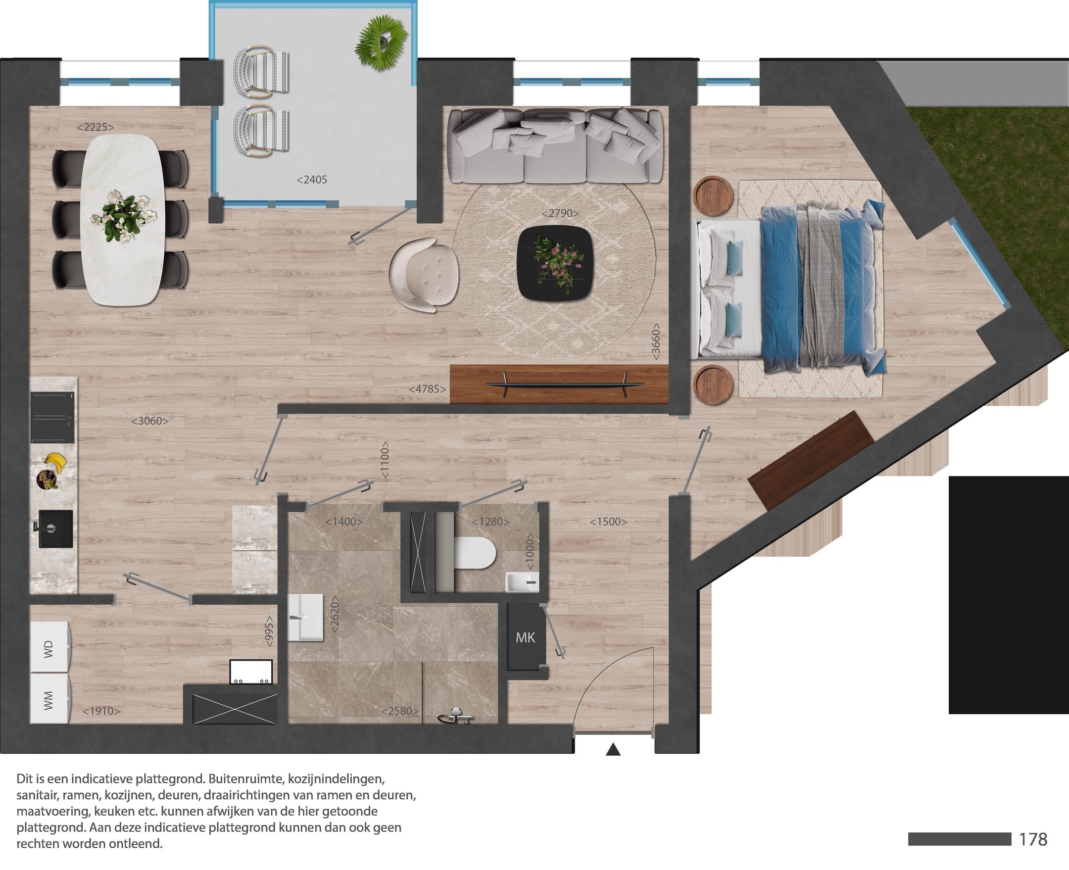 Foto 9 van 178 | Rouge | Type 2 kmr app | Nieuw Bergen (Bouwnr. 178)