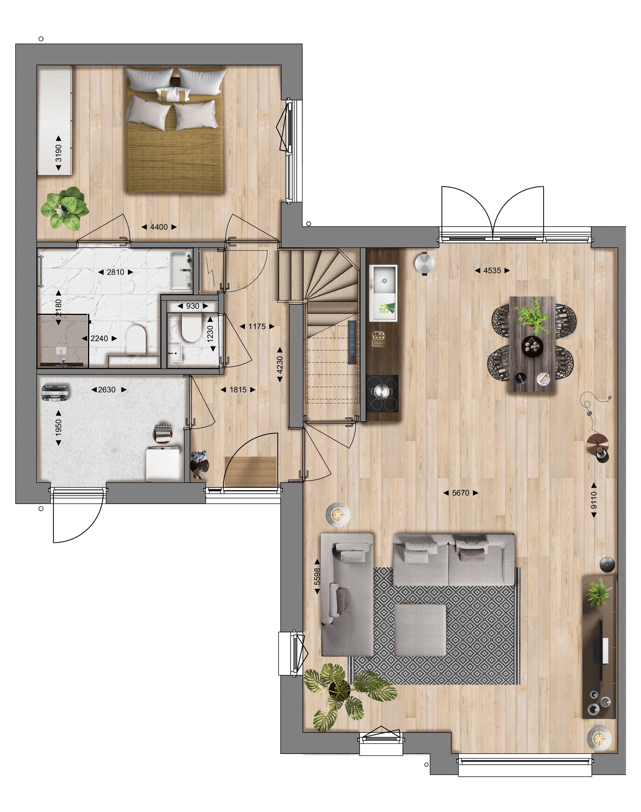 Foto 3 van 2^1 kap levensloop (Bouwnr. 7)