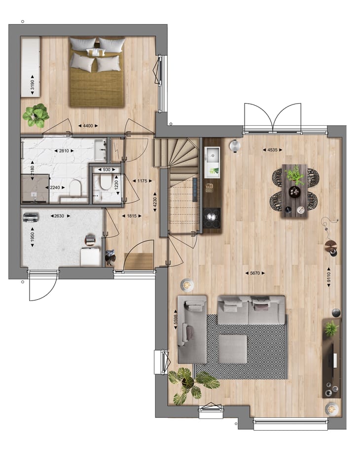 Foto 3 van 2^1 kap levensloop (Bouwnr. 20)