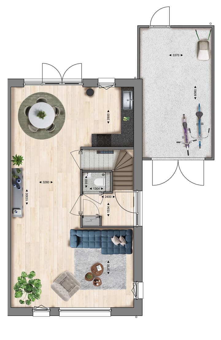 Foto 3 van Twee-onder-een-kapwoningen (Bouwnr. 17)