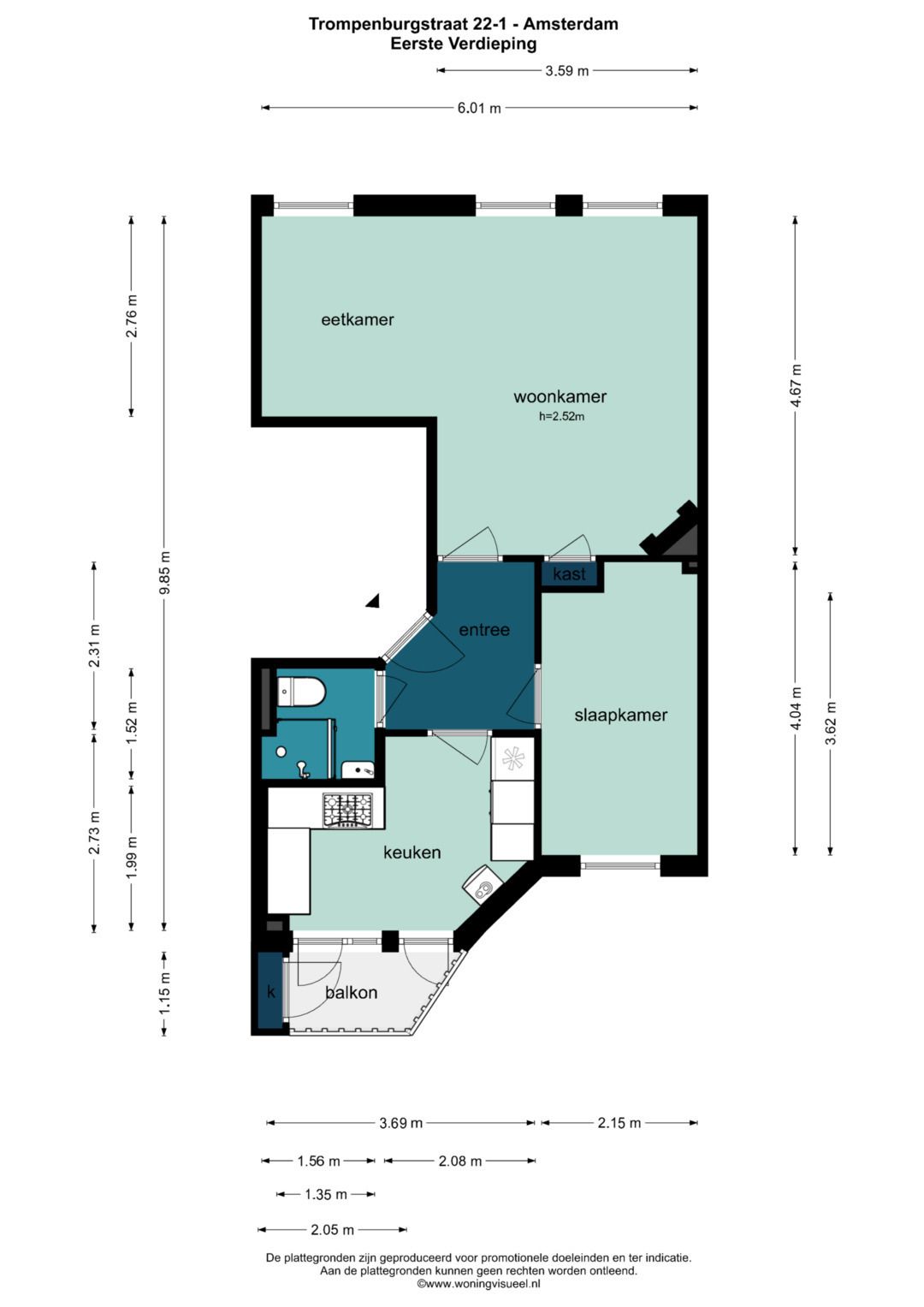 Foto 26 van Trompenburgstraat 22-1