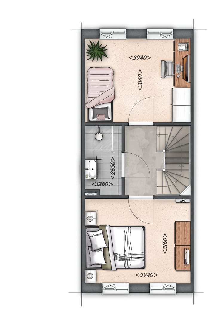 Foto 3 van Tussenwoning (Bouwnr. 7)