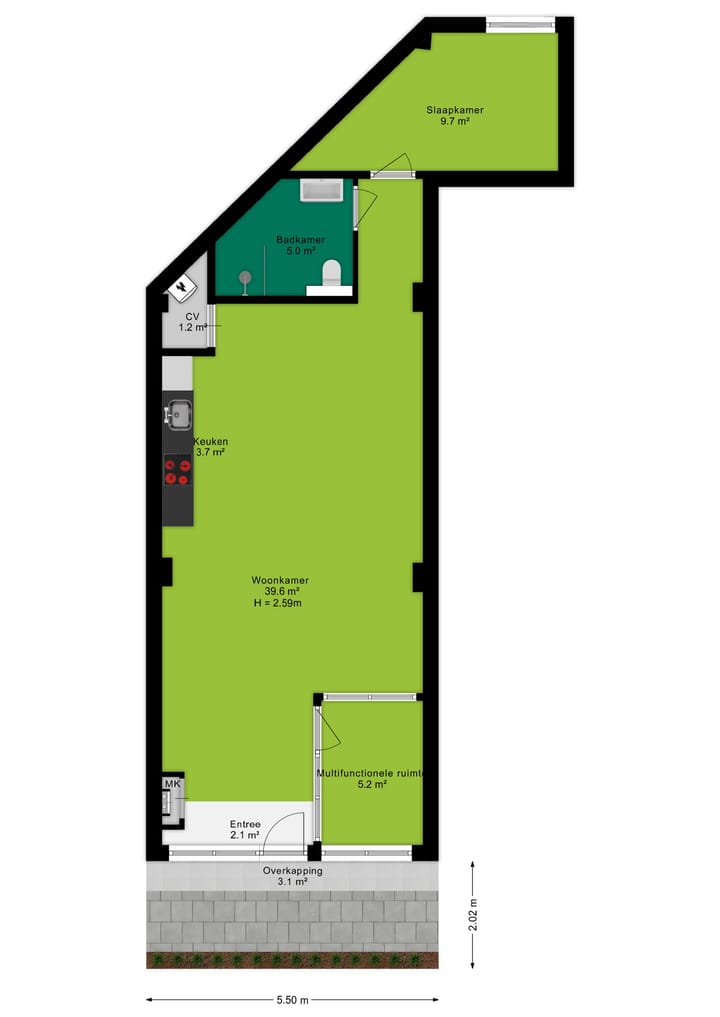 Foto 13 van van Heemskerckstraat 1-B