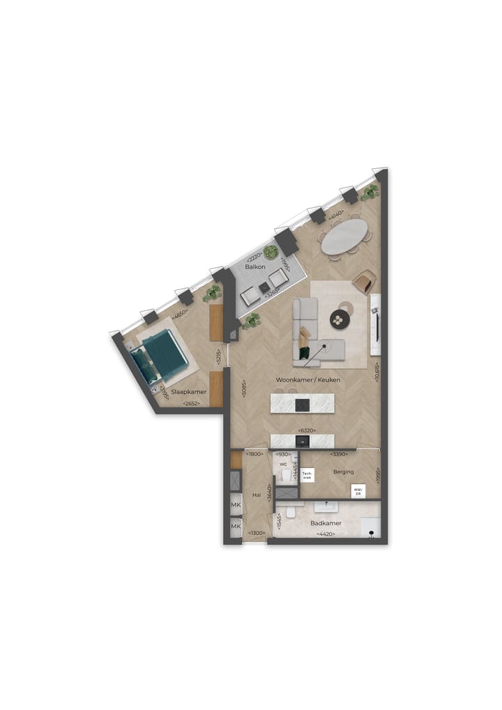 Photo 15 of Type D1 - 2 kamer appartement (Bouwnr. P12)