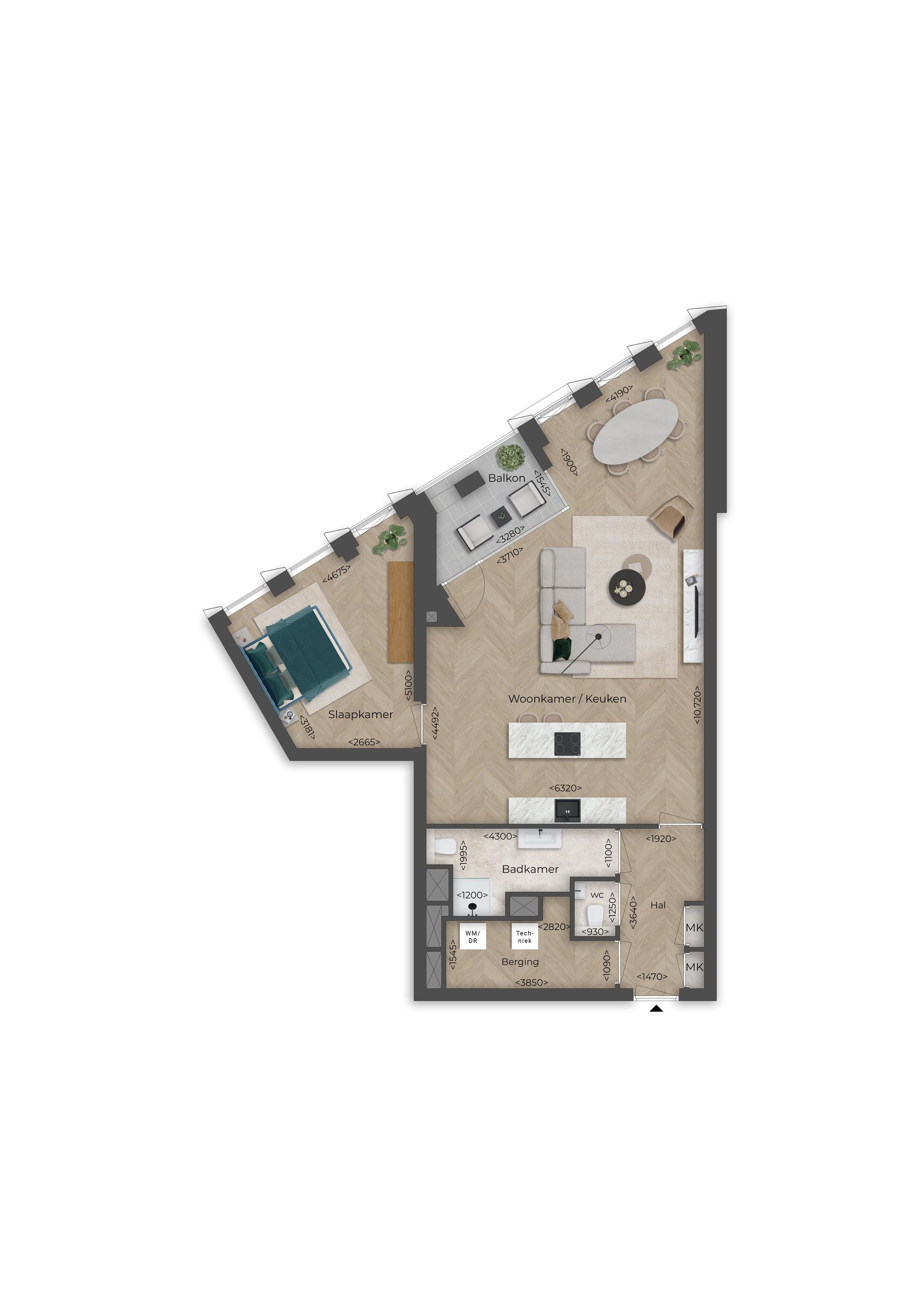 Foto 15 van Type D1 - 2 kamer appartement (Bouwnr. P03)