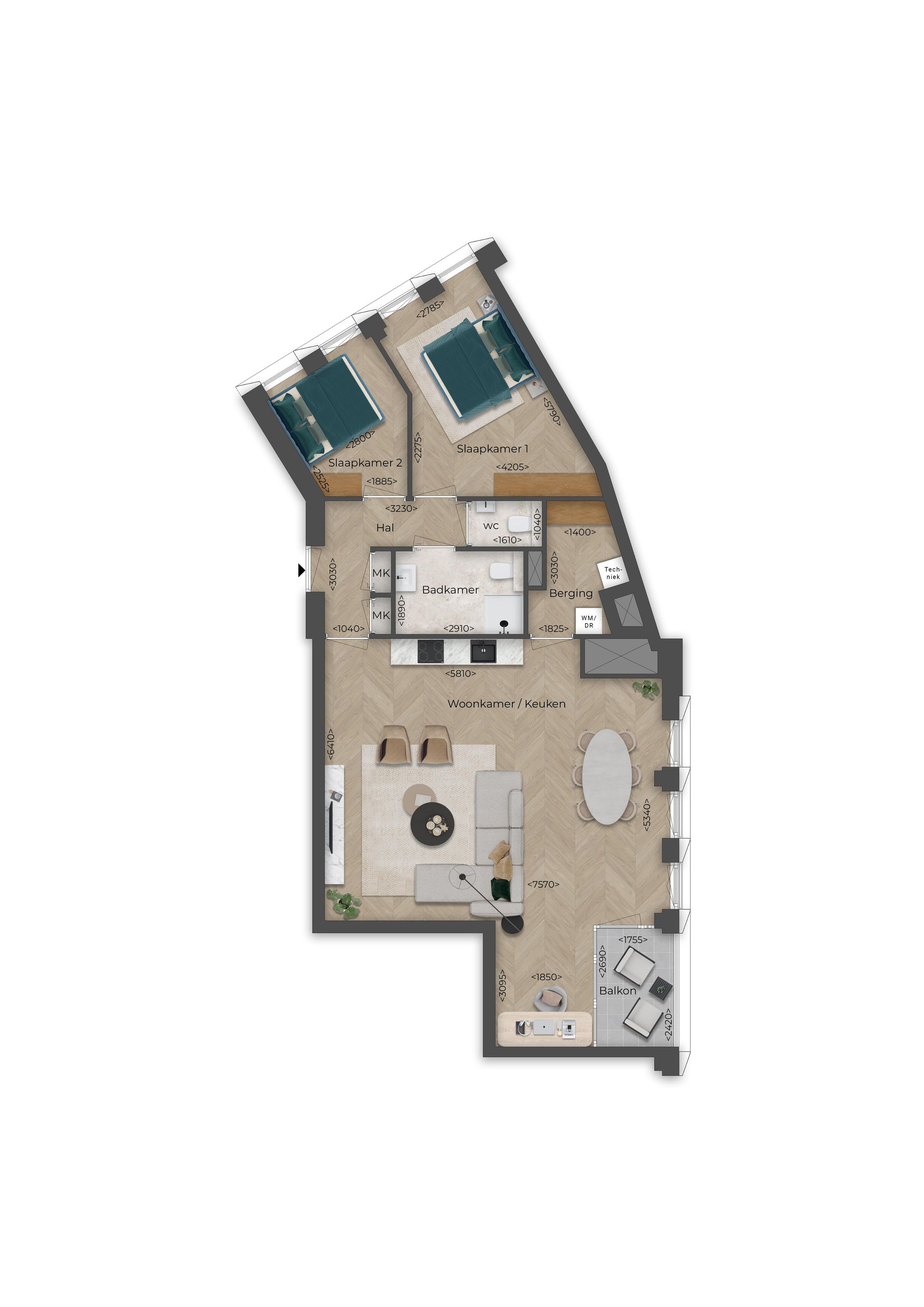 Foto 15 van Type F1 - 3-kamer appartement (Bouwnr. P16)