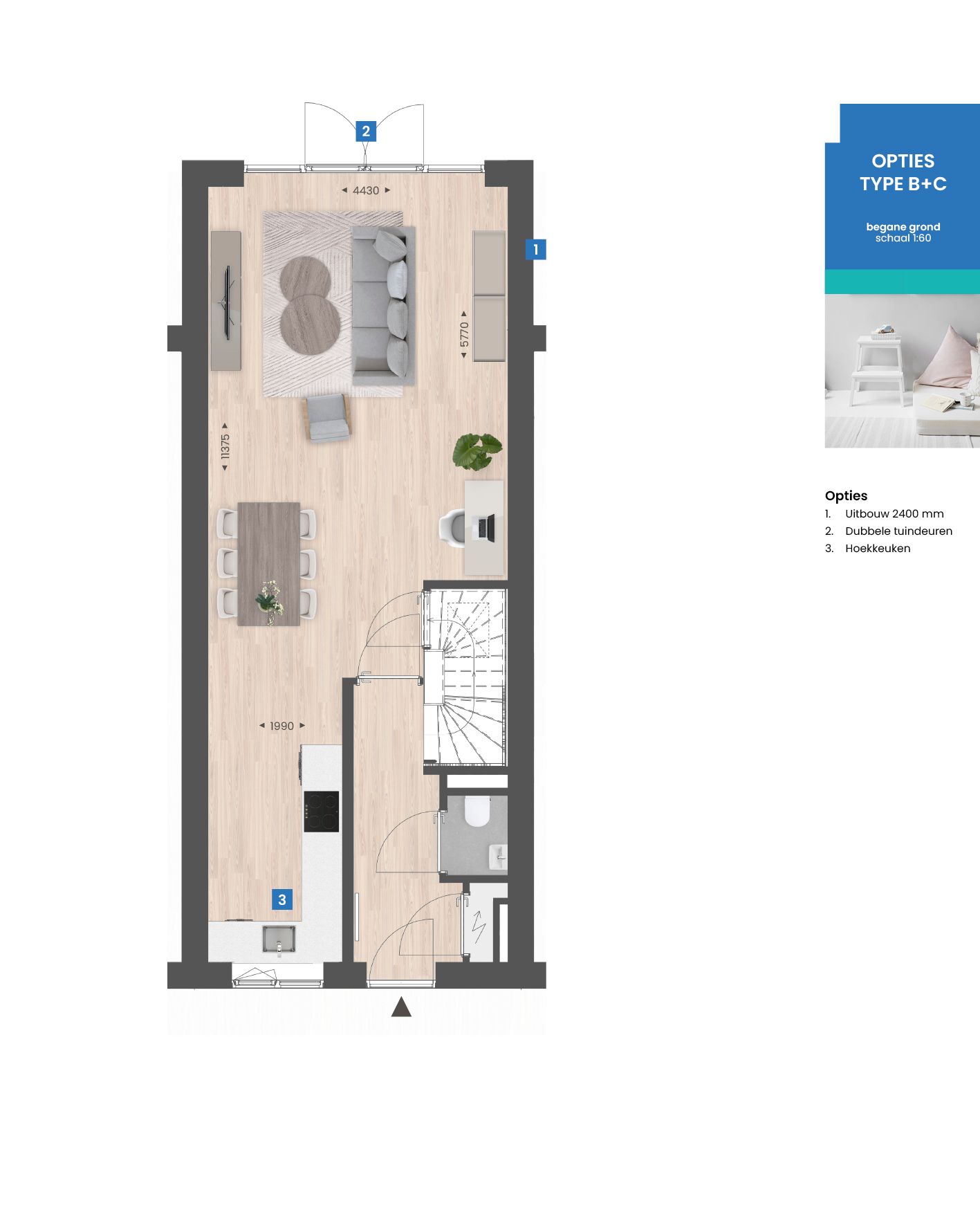Foto 3 van Tussenwoning type C (Bouwnr. 211)