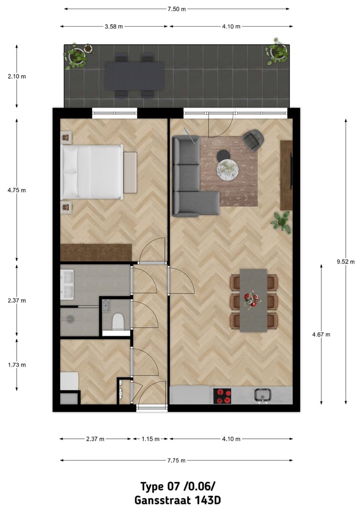 Foto 2 van Gansstraat 143-D