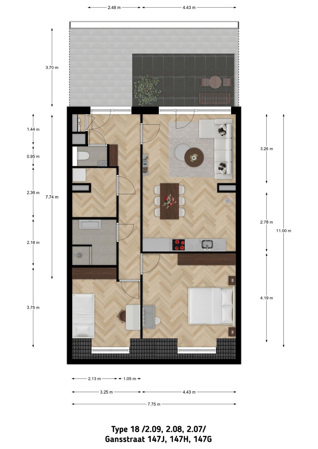 Foto 2 van Gansstraat 147-H