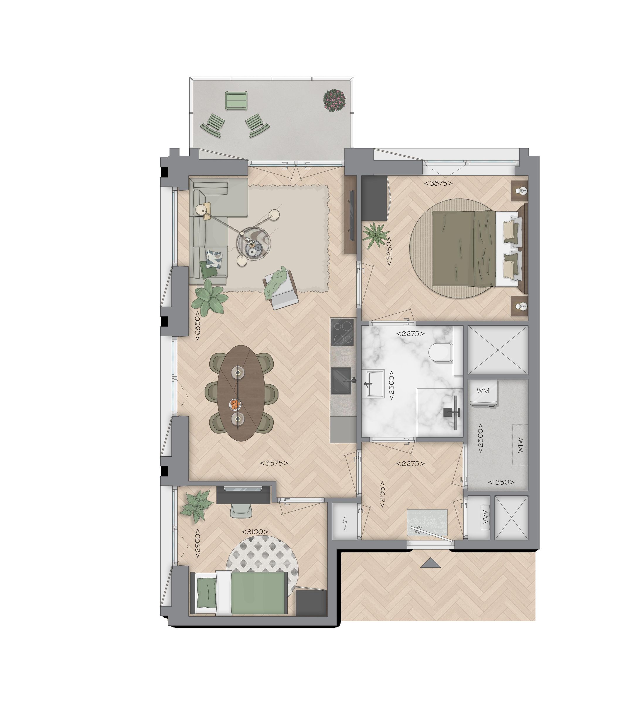 Foto 3 van Buurtappartement (Bouwnr. 109)