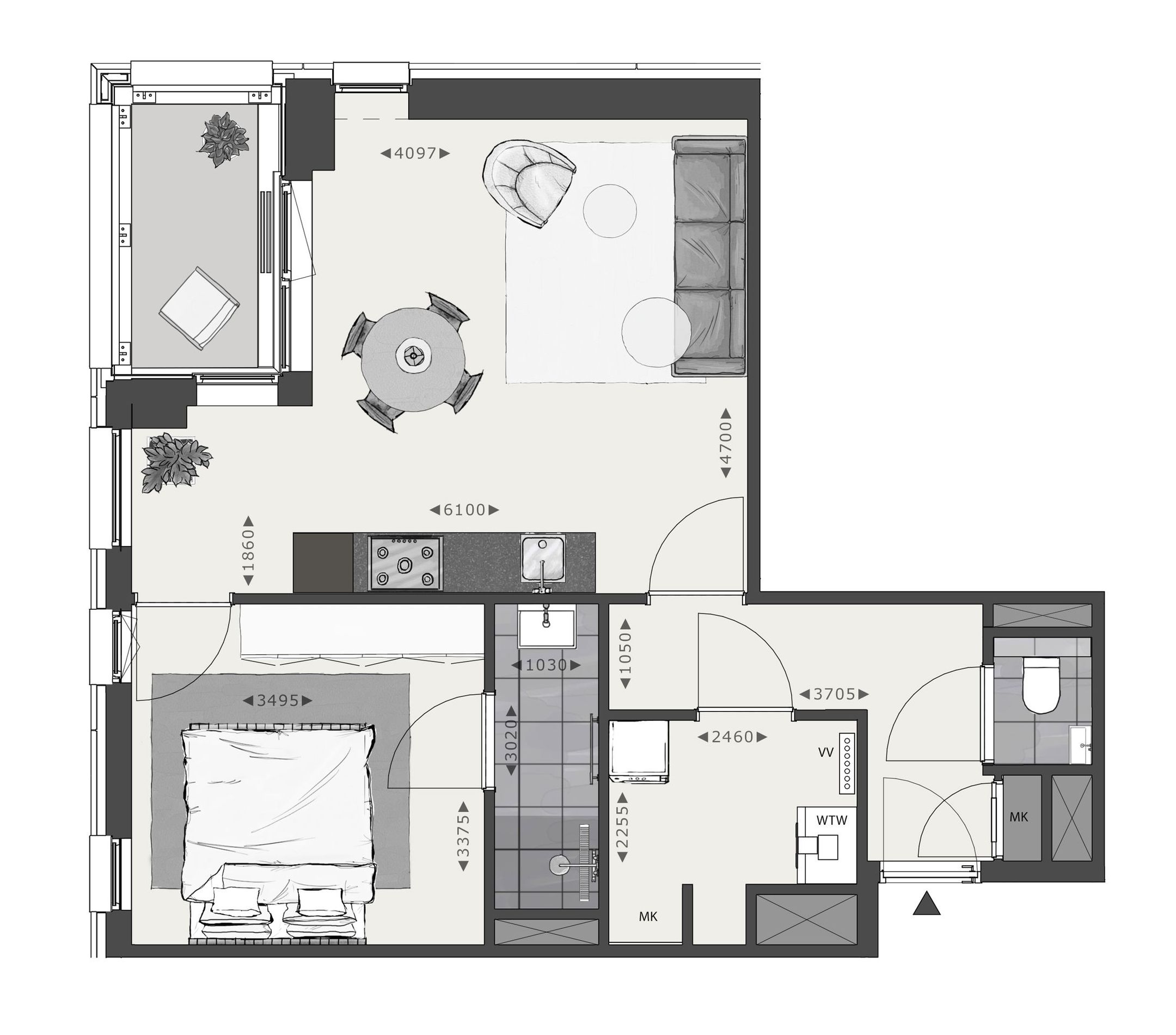 Foto 6 van Appartement (Bouwnr. 121)