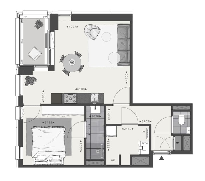 Foto 7 van Appartement met Parkeerplaats (Bouwnr. 116)