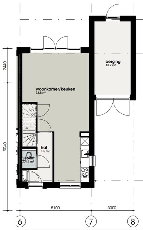 Foto 8 van Hoekwoning met dwarskap en garage (Bouwnr. 4)