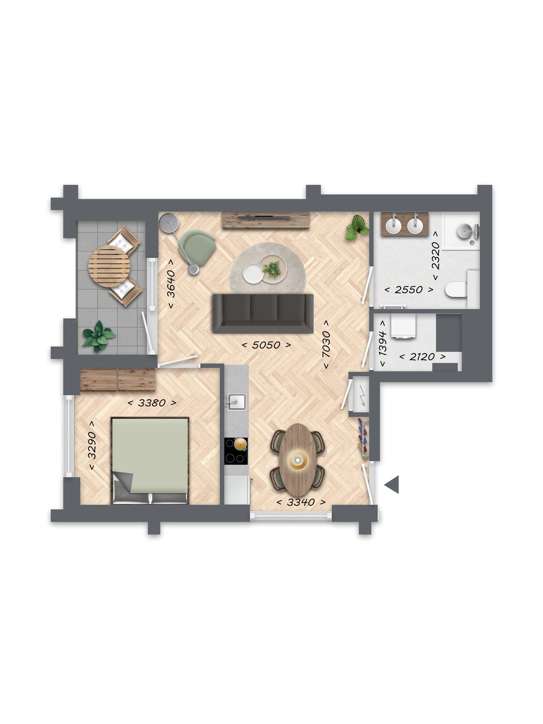 Foto 7 van 2-kamerappartement (Bouwnr. 55)