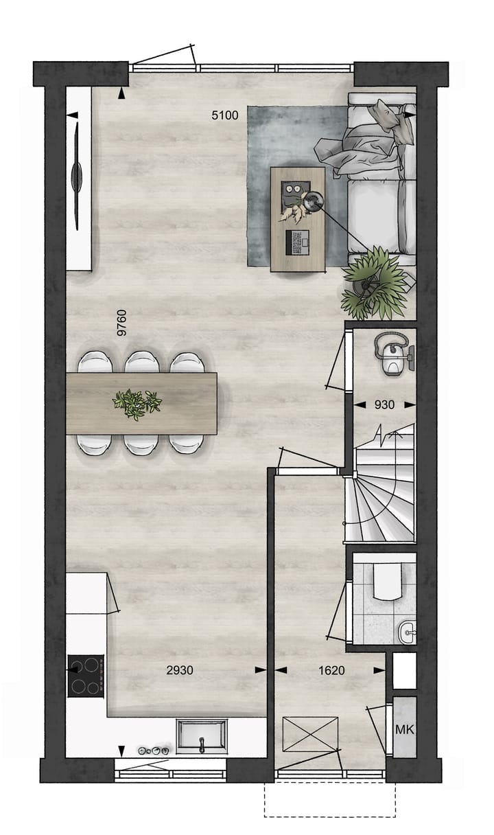 Foto 4 van Tussenwoning (Bouwnr. 107e)