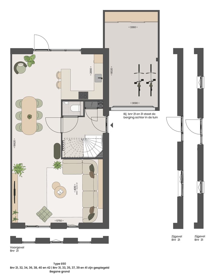 Foto 5 van 2 onder 1 kap woning type E 60 (Bouwnr. 33)