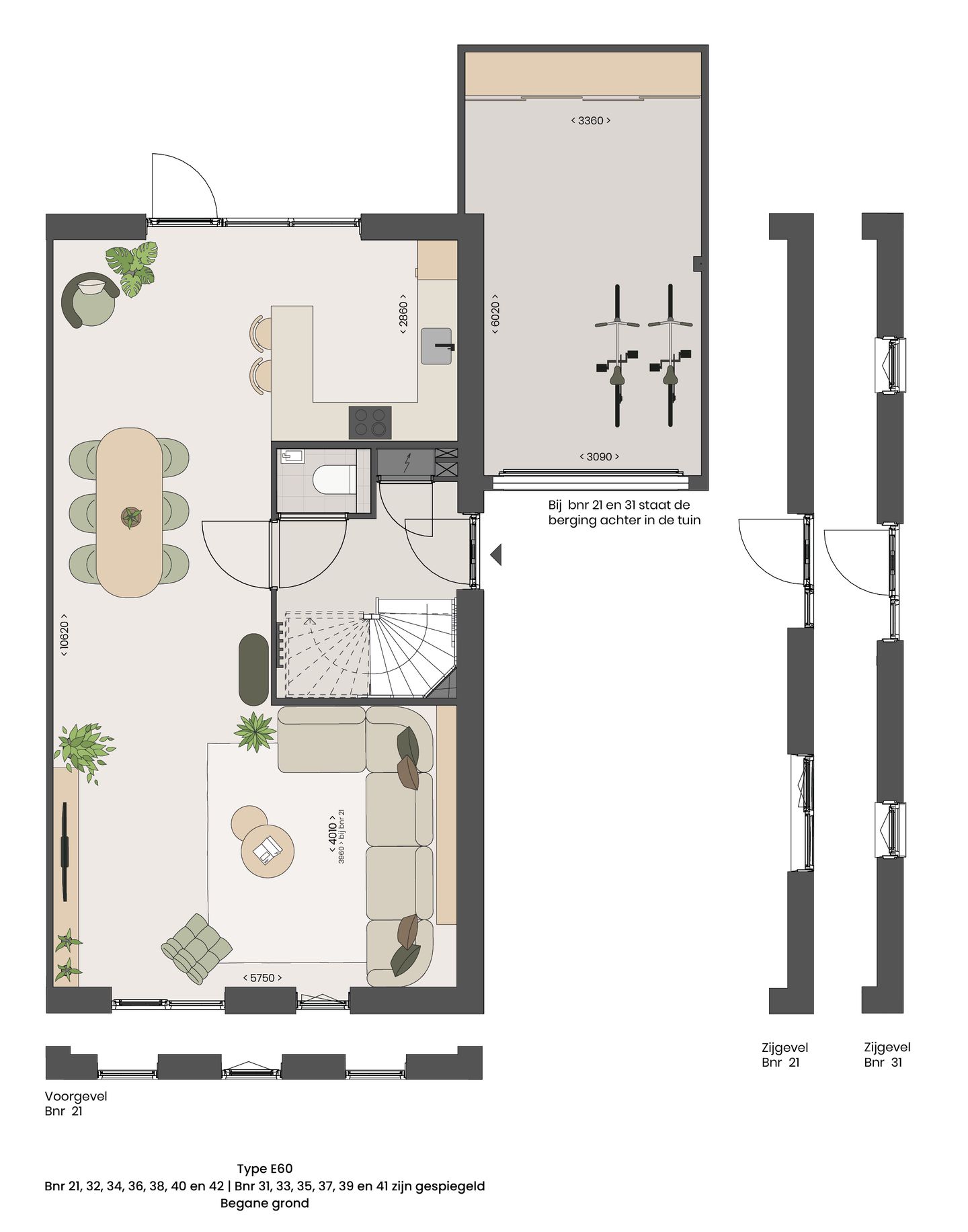 Foto 4 van 2 onder 1 kap woning type E 60 (Bouwnr. 32)