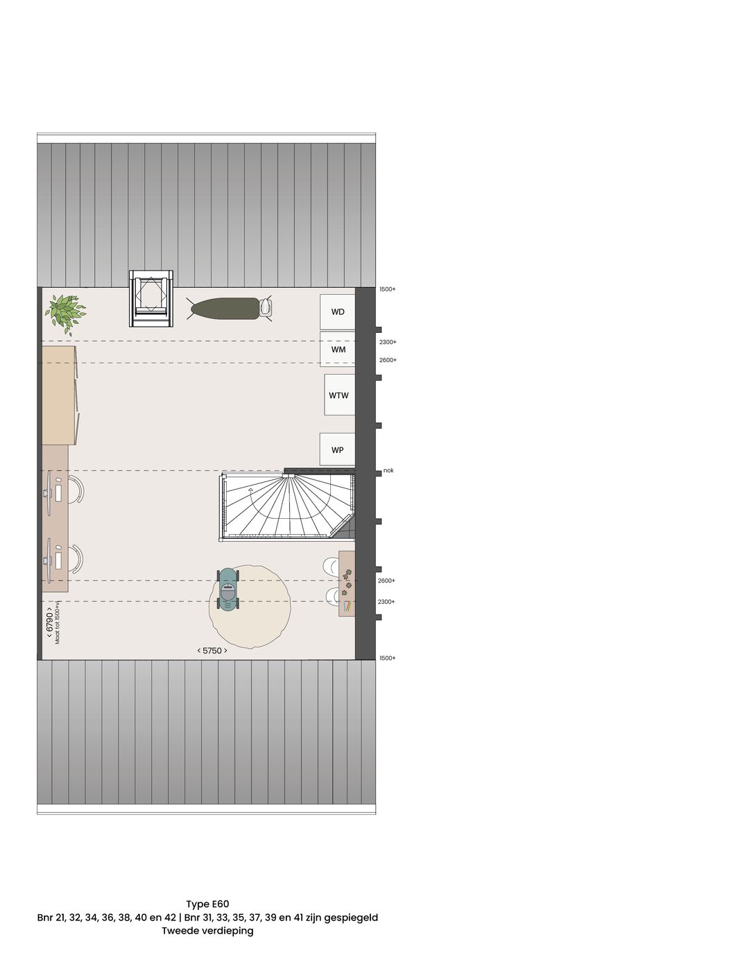 Foto 7 van 2 onder 1 kap woning type E 60 (Bouwnr. 33)